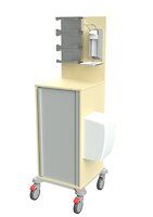 3 ABS-Körbe hinter der Jalousie, Müllbehälter, Desinfektionsmittelspender, Handschuhboxhalter