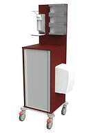 mit Jalousie, Müllbehälter, Desinfektionsmittelspender und Handschuhboxhalter, innen ABS-Modulkörbe