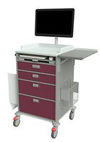 mit 4 Schubladen, davon eine abschließbar, All-in-One PC, Auszugsboden für Tastatur und Maus, Müllbehälter, Doku-Köcher