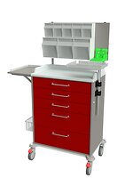 mit 5 abschließbaren Schubladen, 8 Schütten, Utensilienkorb und ABS-Arbeitsplatte mit angeformten Schiebegriffen