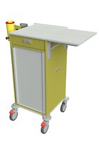 Korpusbreite nur 45 cm, 1 Schublade, hinter der Jalousie 1 Innenschublade, 1 ABS-Modul und 2 ABS-Körbe, Handschuhboxhalter, Halter für Spritzenabwurf, abklappbare Schreibplatte