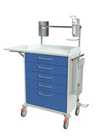 mit 5 Schubladen, Handschuhboxhalter, Desinfektionsmittelspender, Katheterkorb und Halter für Sauerstoffflasche 3-7 l