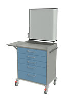 mit einem Nahtkabinett für 40 Kartons für den OP, außerdem 5 Schubladen und eine Schreibplatte