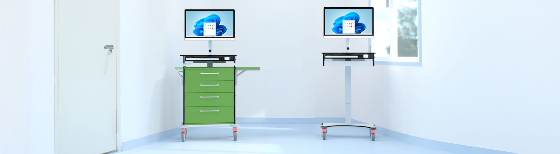 Header mit verschiedenfarbigen Formularen.