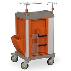 PERSOLIFE 400 medium Rückseite, Müllbehälter, Infusionsständer, Ablage für Defibrillator, Fach für Sauerstoffflasche