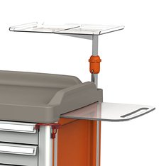 PERSOLIFE 600 large Detail rechts, Ablage für den Defibrillator, ausgezogenes Reanimationsbrett