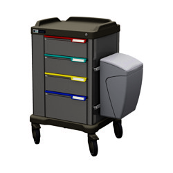 PRESTO medium Inox Wally mit 4 Schubladen, abschließbar