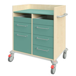 Service- und Geschirrwagen 17364 mit 5 geschlossenen und 2 offenene Schubladen, Schiebegriff