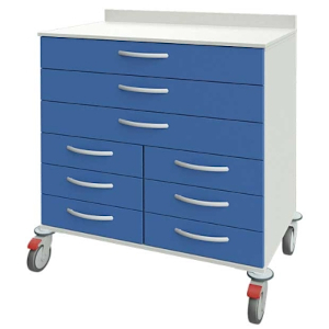 System5.0 Pflegewagen mit 3 breiten und 6 schmalen Schubladen, 900 mm breit