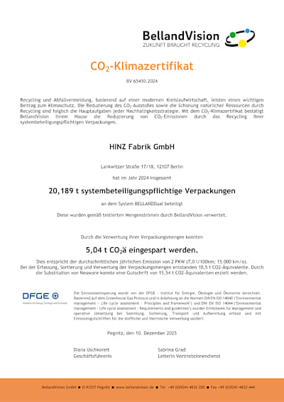 Co2-Zertifikat